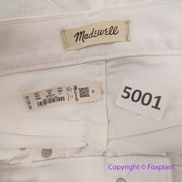 NEW Madewell Kick Out Crop Jeans in pure white, 27 - Picture 12 of 14